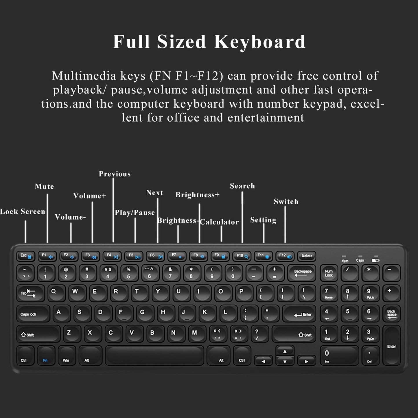 Wireless Keyboard and Mouse Combo,JieruiDeng 2.4Ghz USB Cordless Slim Silent Keyboard and Mouse Kit Home Office Game Use for Computer,Laptop,PC