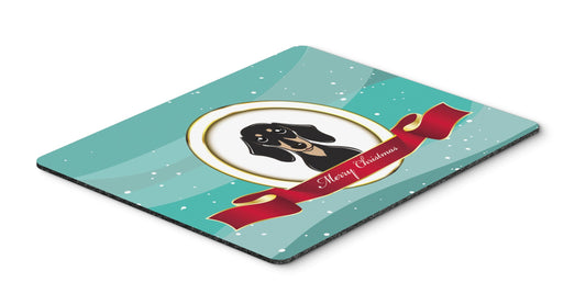 Caroline's Treasures BB1525MP Smooth Black and Tan Dachshund Merry Christmas Mouse Pad, Hot Pad or Trivet for Home Office Gaming Working Computers