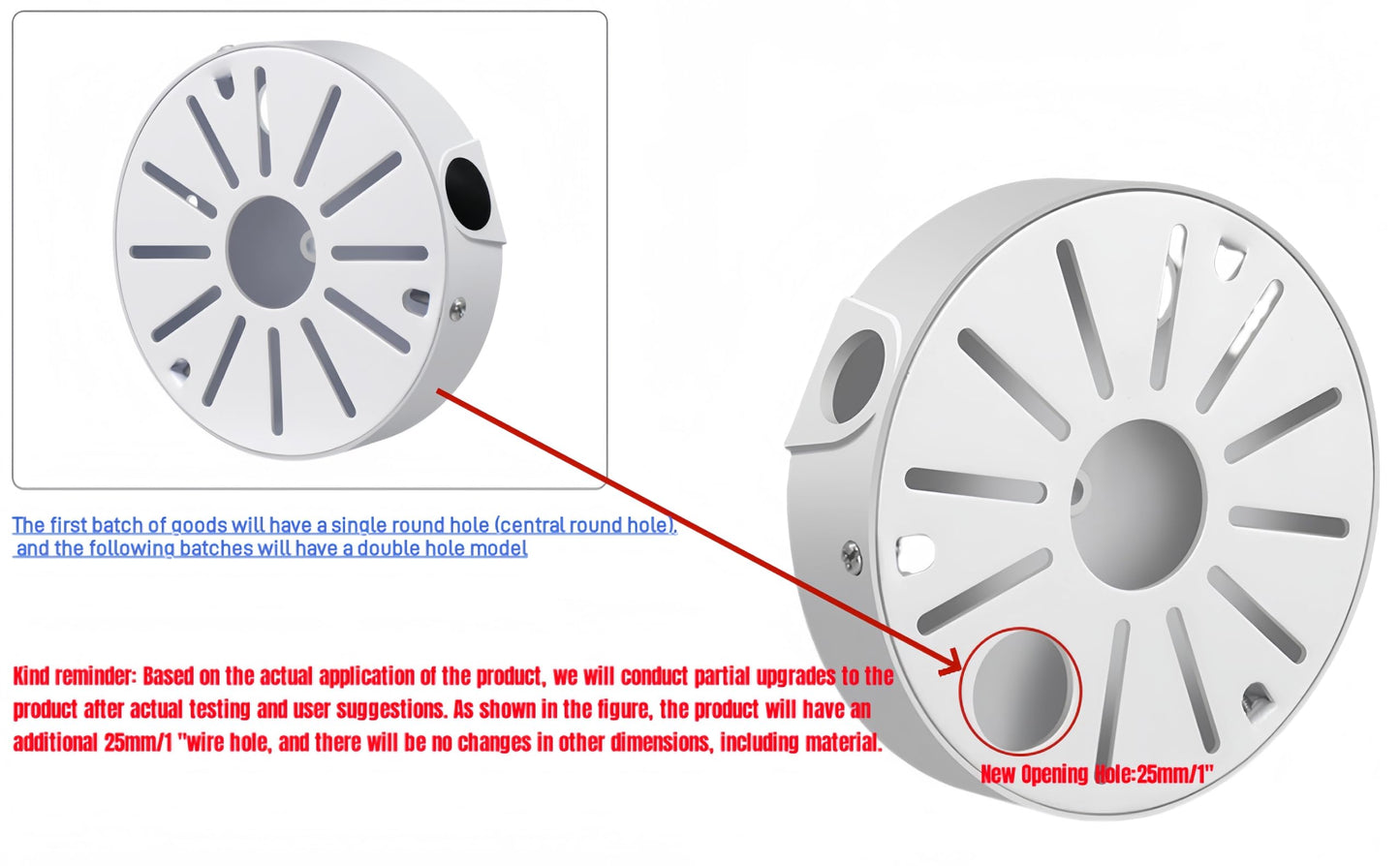 GledeYeTec Aluminum Alloy CCTV Camera Junction Box, Universal Dome Camera Mounting Adapter Compatible with Duahua IP Camera Arlo Solar Panel