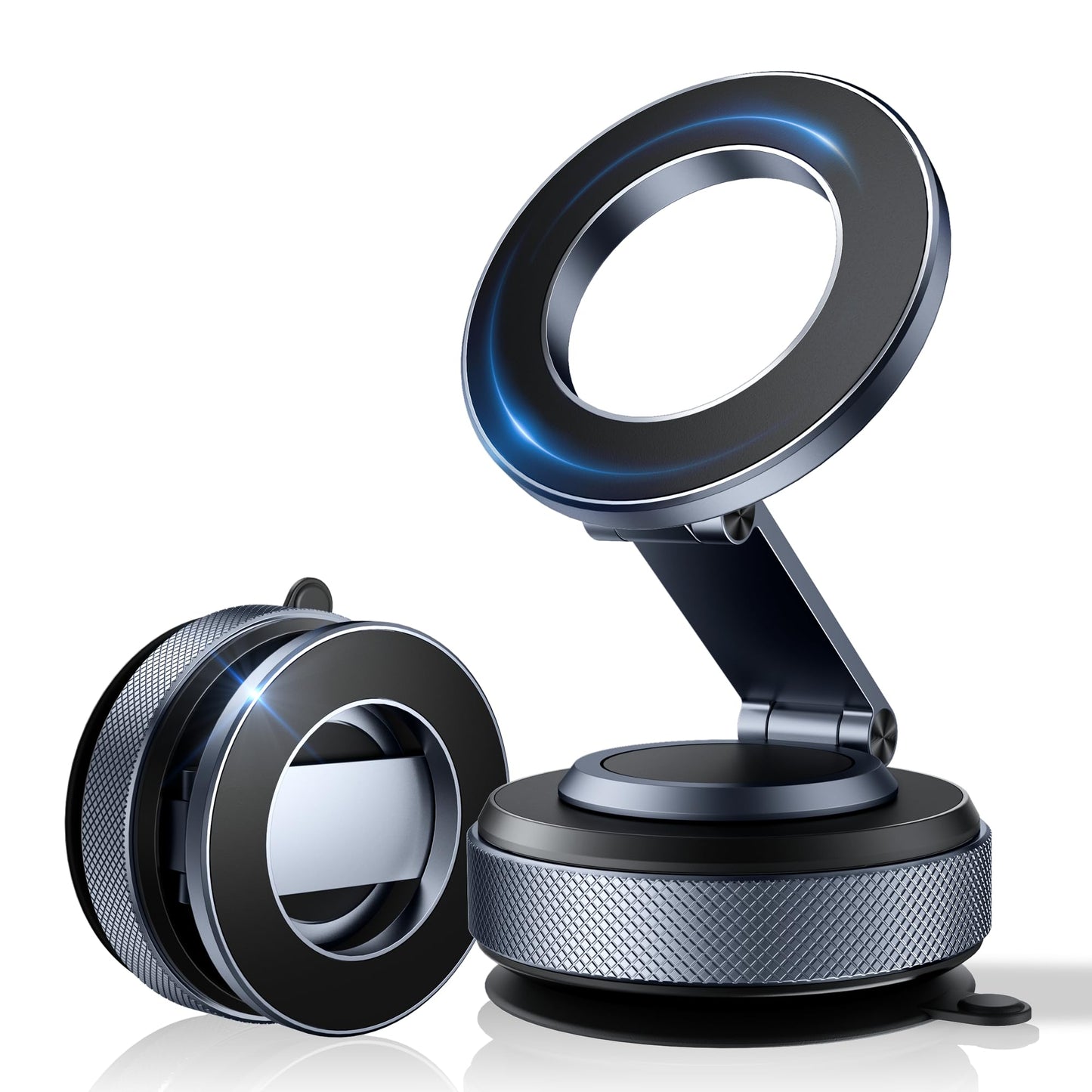 Polynex Magnetic Phone Holder for Car, Aerospace Aluminum iPhone Mount with 3200gf Magnet & 80LBS Vacuum Suction, 360° Adjustable Car Phone Mount