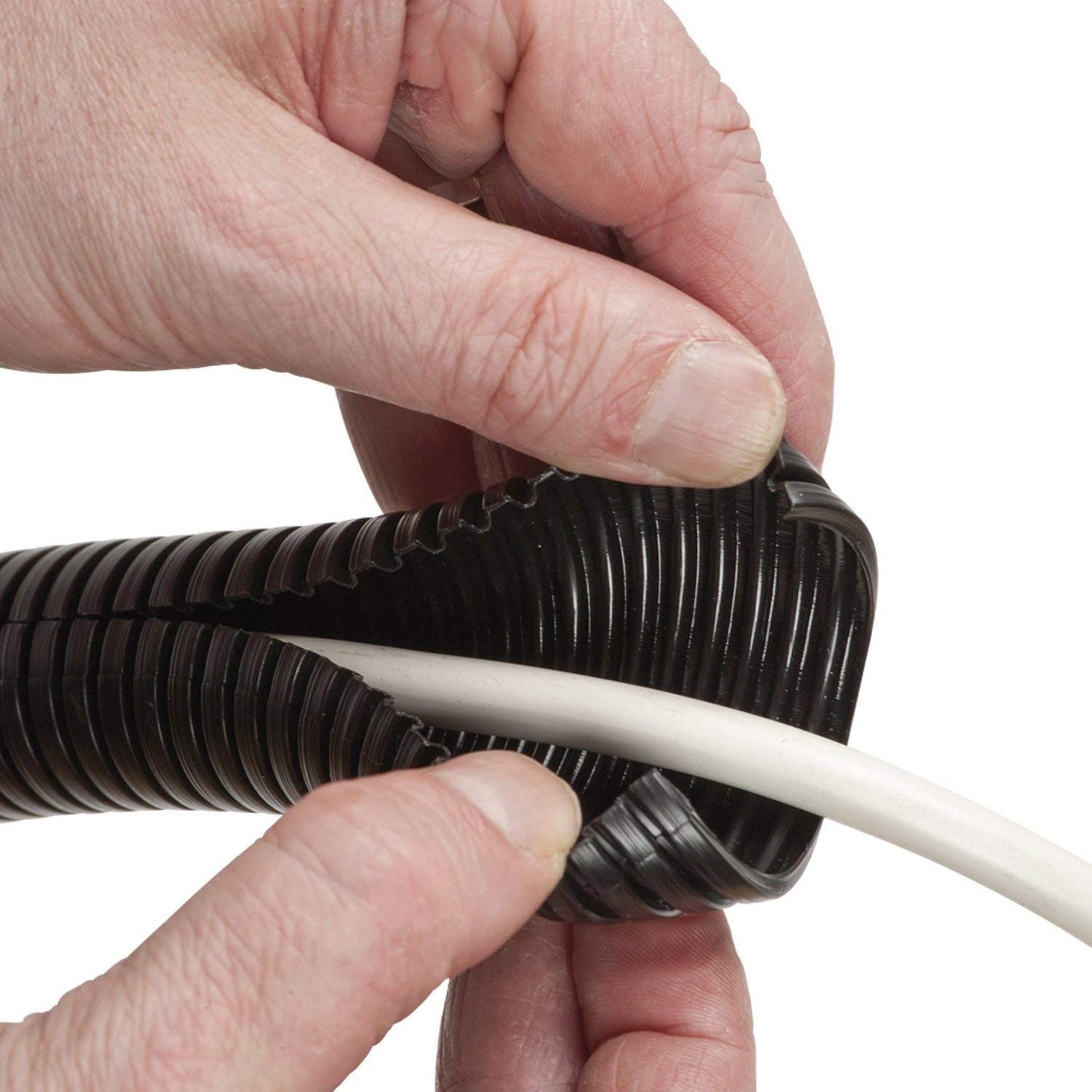 D-Line Black 43in Cable Sleeve, Flexible Wire Protector Tubing, Split Electrical Conduit, Plastic PC Cable Management Tube, Cord Sheath, TV Loom