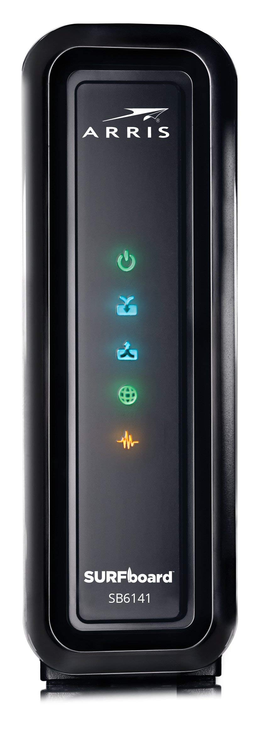 ARRIS SURFboard (8x4) DOCSIS 3.0 Cable Modem, approved for Cox, Spectrum, Xfinity & more (SB6141 Black) (Renewed)