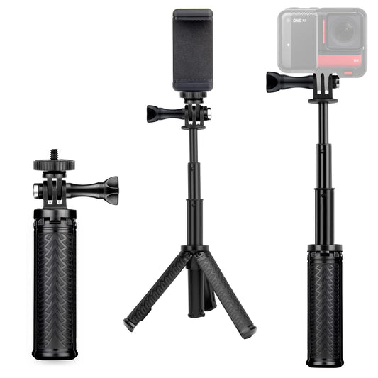 SOONSUN Mini Extendable Selfie Stick for GoPro, Portable Handheld Selfie Stick Tripod Stand for GoPro Hero 13/12/11/10 /9/8/7/6/5/4/3, Session