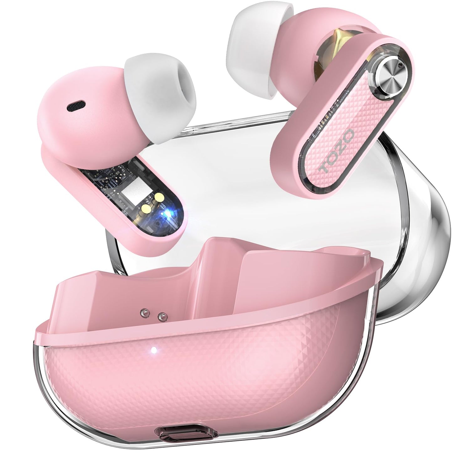 TOZO Crystal Pods Hybrid Active Noise Cancelling Wireless Earbuds