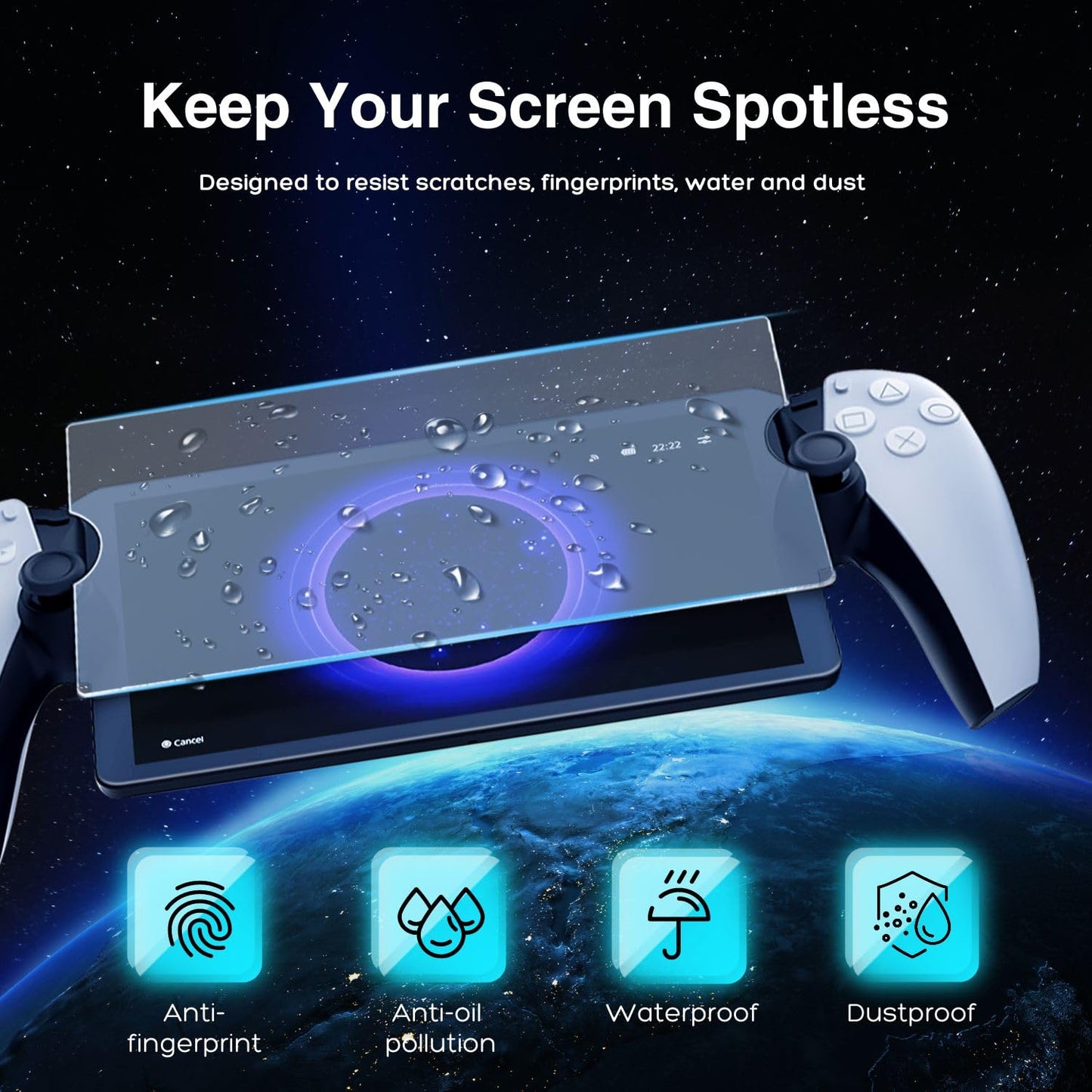 TNP 2-Pack Tempered Glass Screen Protector for PS Portal - 8 inch Transparent Clear Screen Protector for PlayStation Portal Remote Player 2023