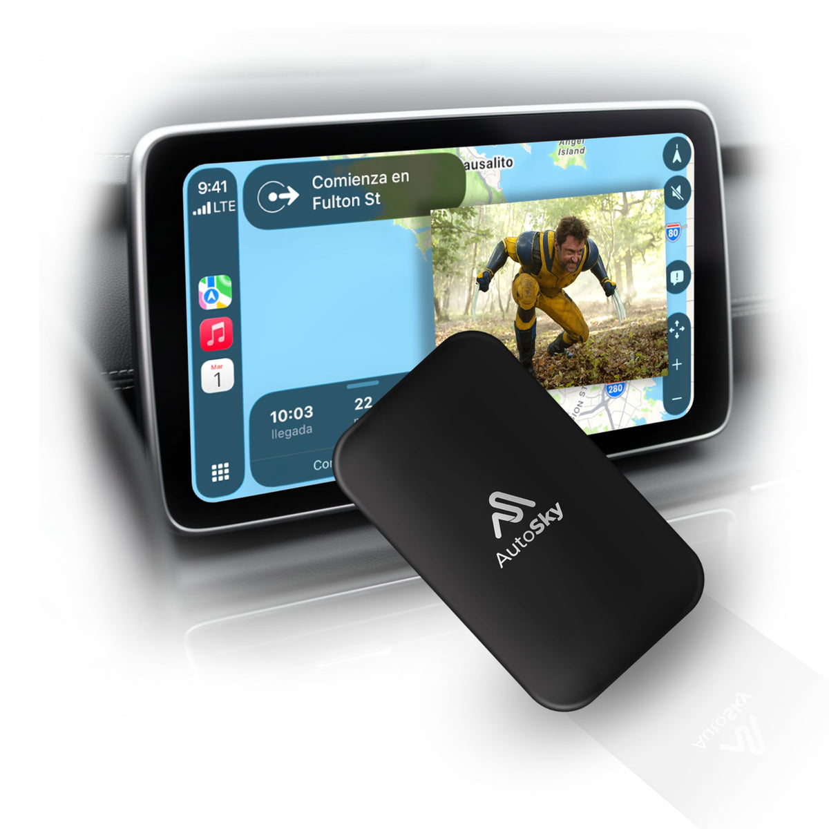 AUTOSKY LITE Box Dual Plus 2026 - Wireless CarPlay & Android Auto Adapter - Dual WiFi Module - Netflix & YouTube Support - Stable Connection, No Reconnect Needed