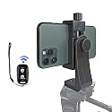 Peastrex Universal Phone Tripod Mount Adapter with ?ireless Camera Remote, Cellphone Holder Vertical and Horizontal Tripod Mount Rotatable Bracket