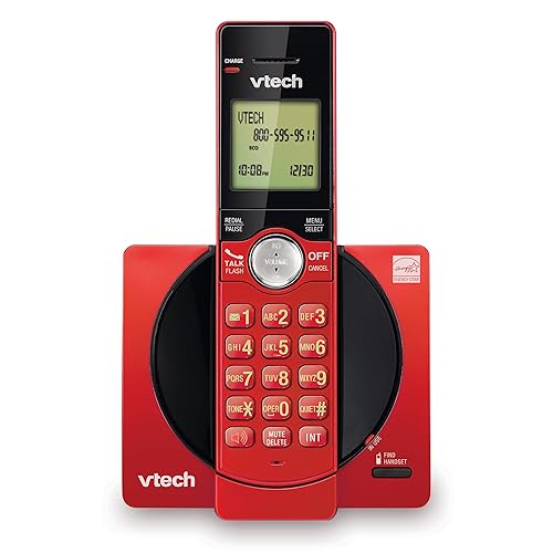 VTech CS6919-16 DECT 6.0 Cordless Phone, Red - Caller ID/Call Waiting (Stores 30 Calls), Backlit Keypad & Display, Full Duplex Handset Speakerphone