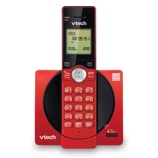 VTech CS6919-16 DECT 6.0 Cordless Phone, Red - Caller ID/Call Waiting (Stores 30 Calls), Backlit Keypad & Display, Full Duplex Handset Speakerphone