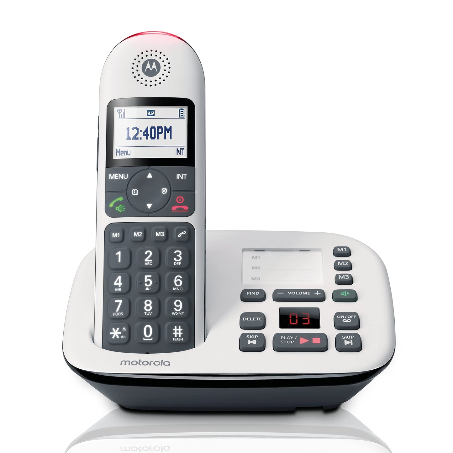 Motorola CD5011 Cordless Phone with Answering Machine and 1 Handset | DECT 6.0, Big Buttons, Large Backlit Display, Audio Assist Volume Boost, Call