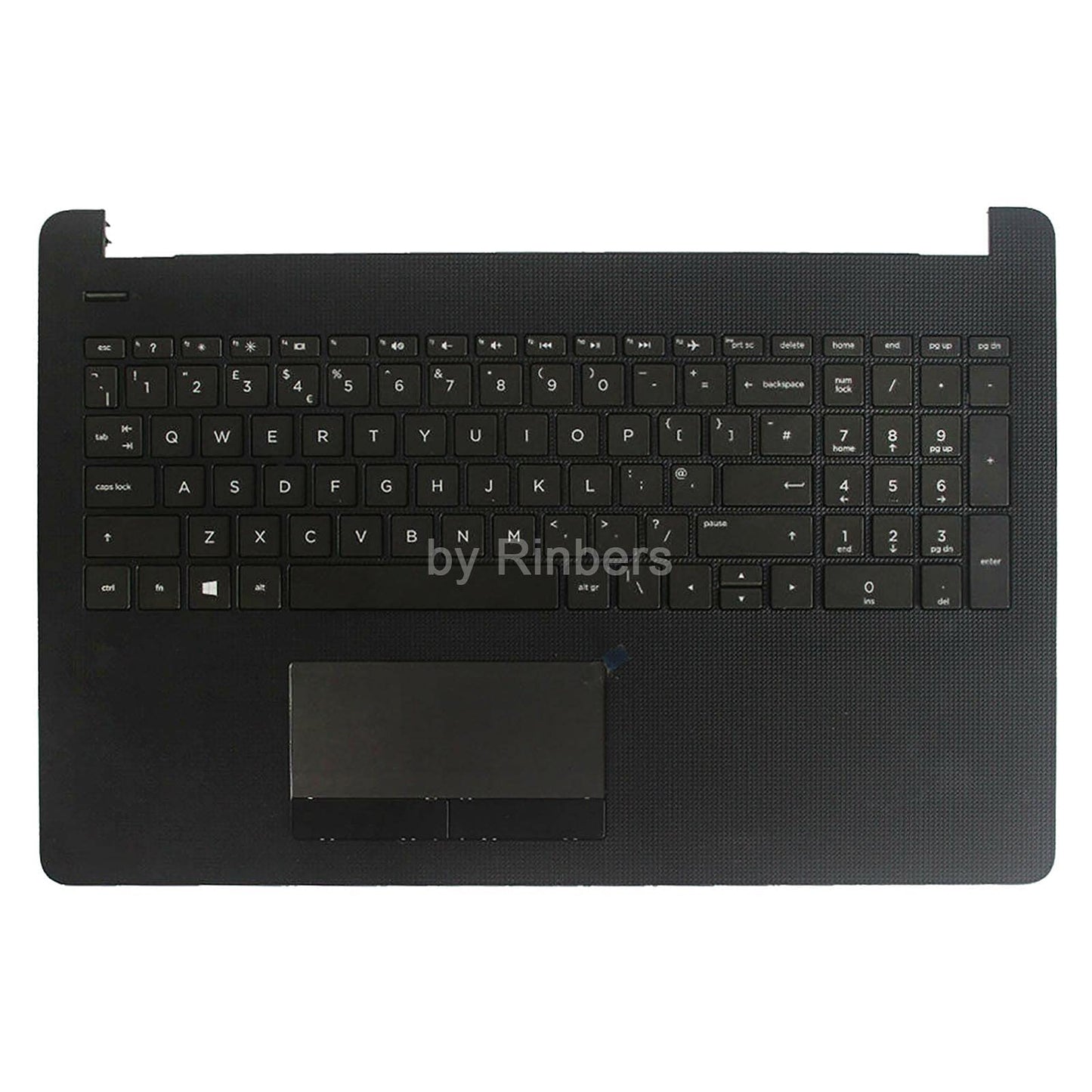 Rinbers 15.6" Laptop Palmrest Upper Case Top Cover with Keyboard and Touchpad Assembly Replacement L20387-001 AP29M000400 for HP 15-DA 15-DB 15-DR 250
