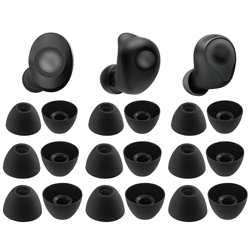 NANLANFAN Replacement Silicone Ear Tips for Ray-con E25, Ray-con Everyday/Fitness Earbuds, 9 Pairs (S/M/L, Black)