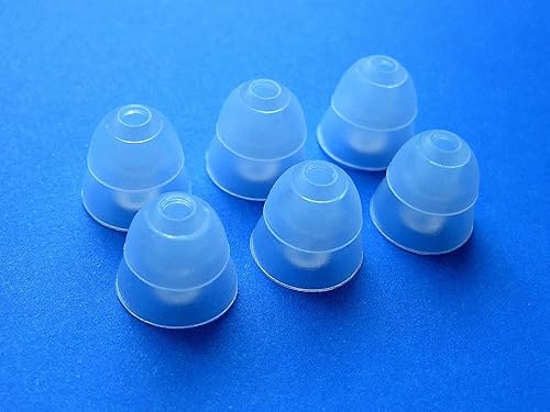 6 Large (L) Clear Double (2 Layer) Flange Earbuds Eartips Set Compatible with Westone UM1, UM2, UM2 RC, UM3, UM3 RC, UM3X, UM3x RC and Westone 1, 2…