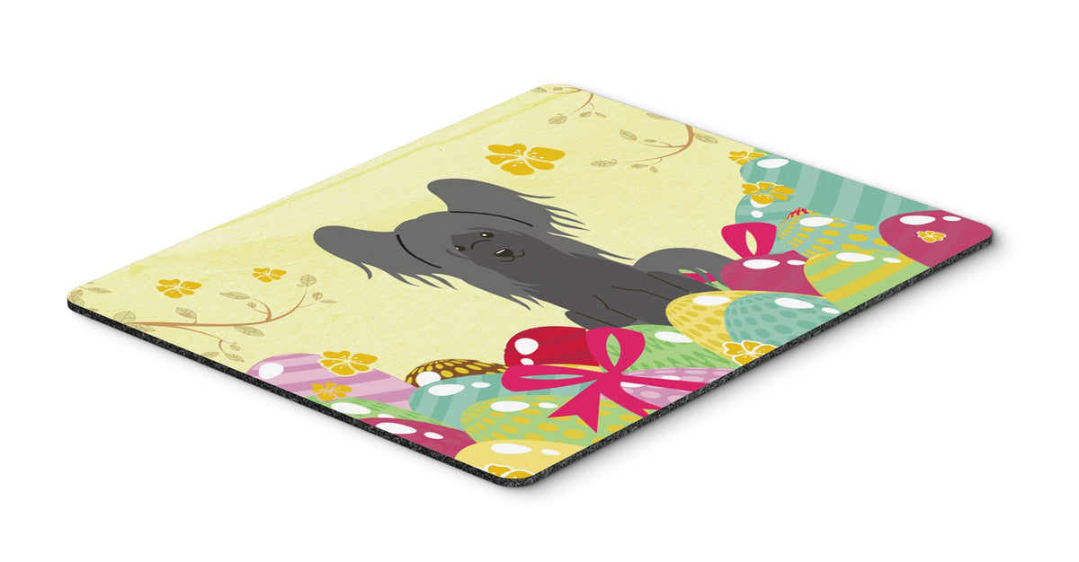 Caroline's Treasures BB6112MP Easter Eggs Chinese Crested Black Mouse Pad, Hot Pad or Trivet for Home Office Gaming Working Computers Laptop Mouse