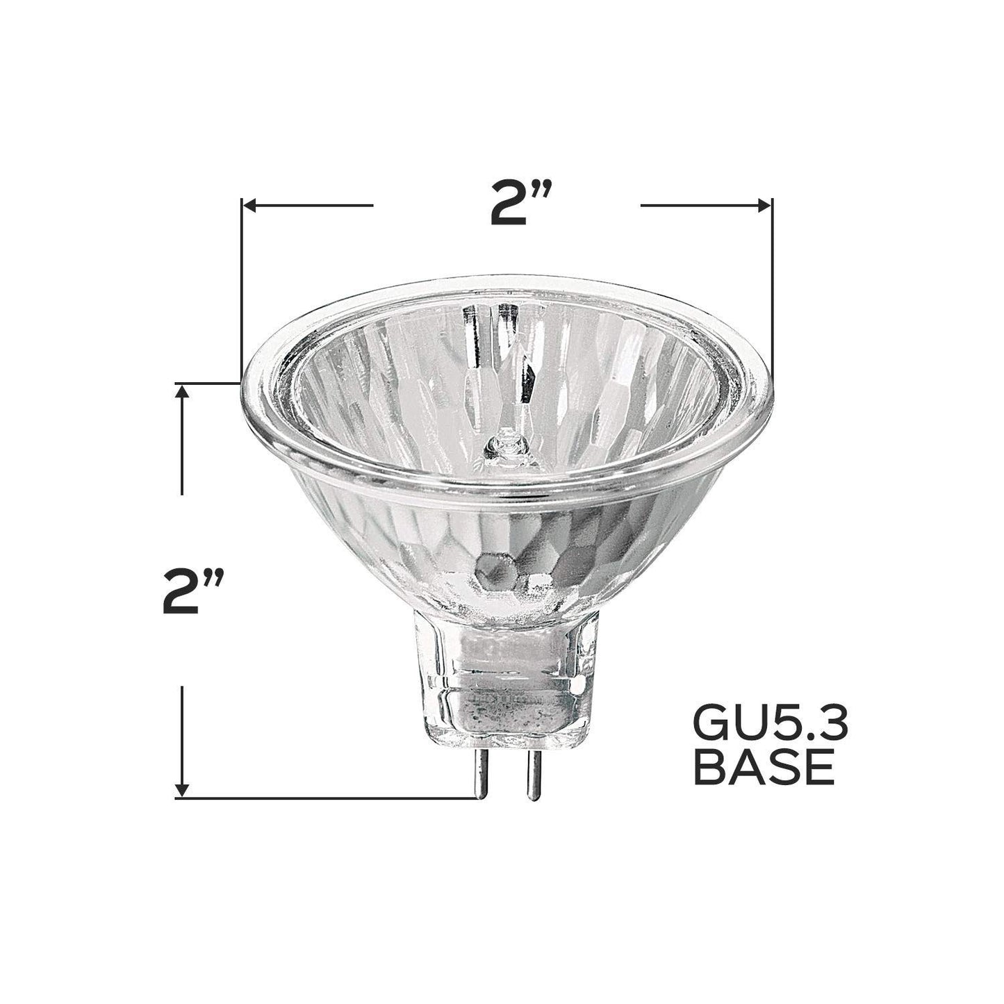 Ironsmith Lighting Products Gu 5.3 Halogen Flood Light Bulbs - Clear Glass Lens, Dimmable 2800K Warm White Light, 12 Volts 50 Watts Halogen Lamp,