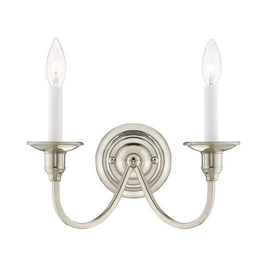 Livex Lighting 5142-35 Cranford 2-Light Wall Sconce, Polished Nickel