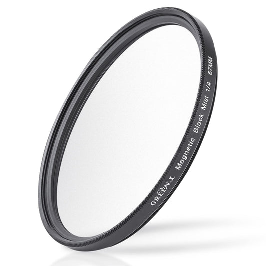 GREEN.L 58mm Black Pro Mist 1/4 Filter, Cinematic Effect Camera Filter for Portrait Photography/Video/Vlog
