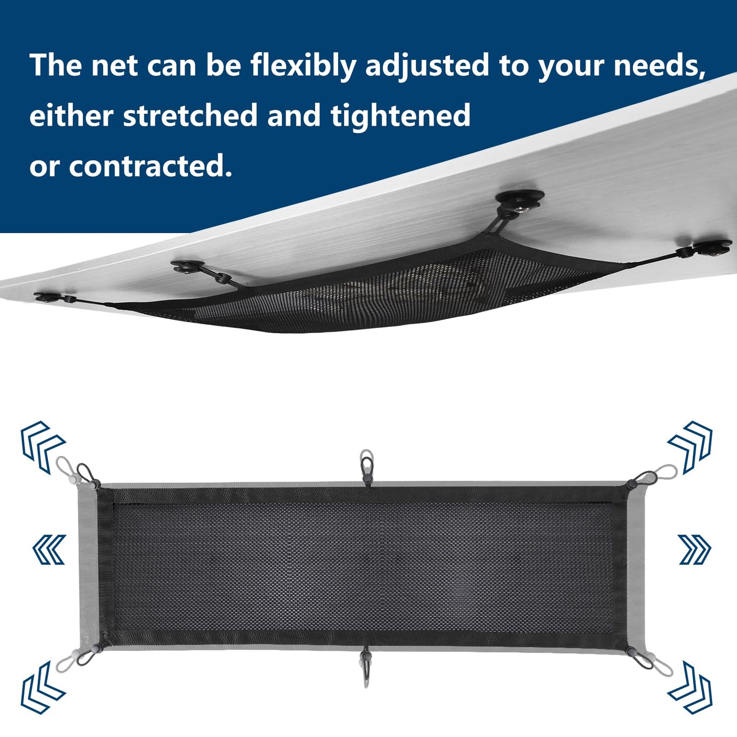 WurdeWindig Cable Management Net, Black Cable Manager Kit,Flexible Under Desk Mesh, Extra Large Capacity Cable Organization,Hide Cables for Desktop