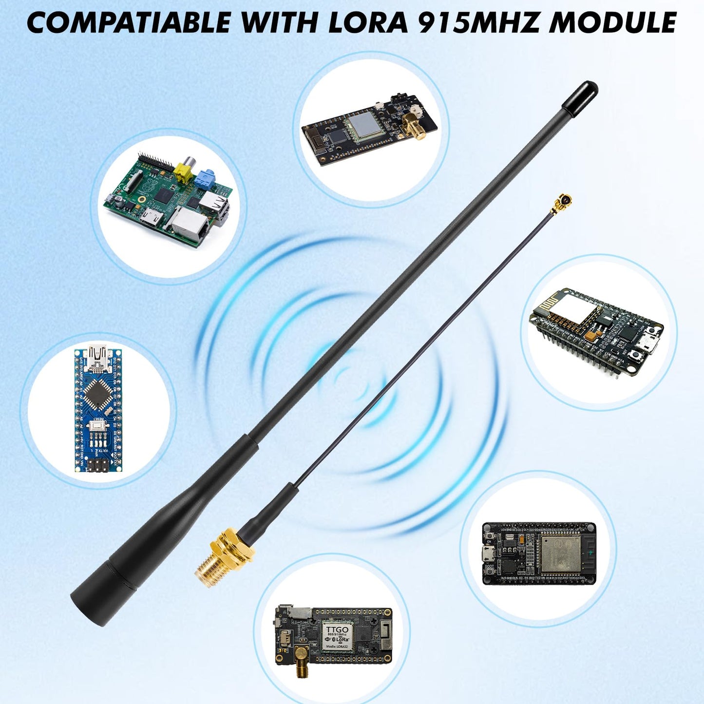 915MHz Meshtastic Antenna 10dBi Gain for LoRa Long Range Soft Whip Antenna, 17cm Omni SMA Male