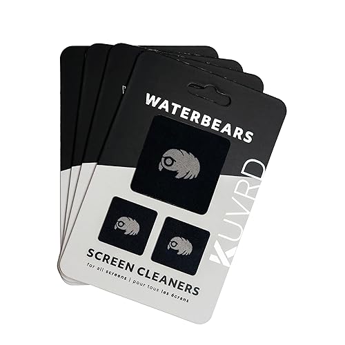 KUVRD Waterbear - Universal Screen Cleaners - Teeny Tiny Cleaning Tools for Your Lenses & Screens - 4-Pack - (4-Pad Sets)