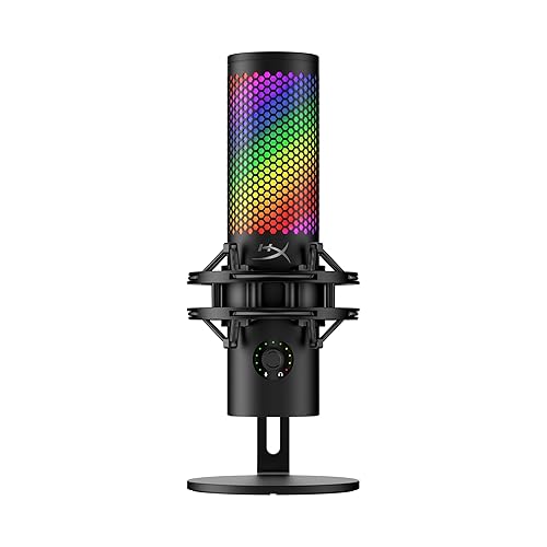 HyperX QuadCast 2 S - USB Microphone, with RGB Lighting, Streaming and Podcasting, with On-Board Controls, LED Lighting, Removable Shock Mount, PC