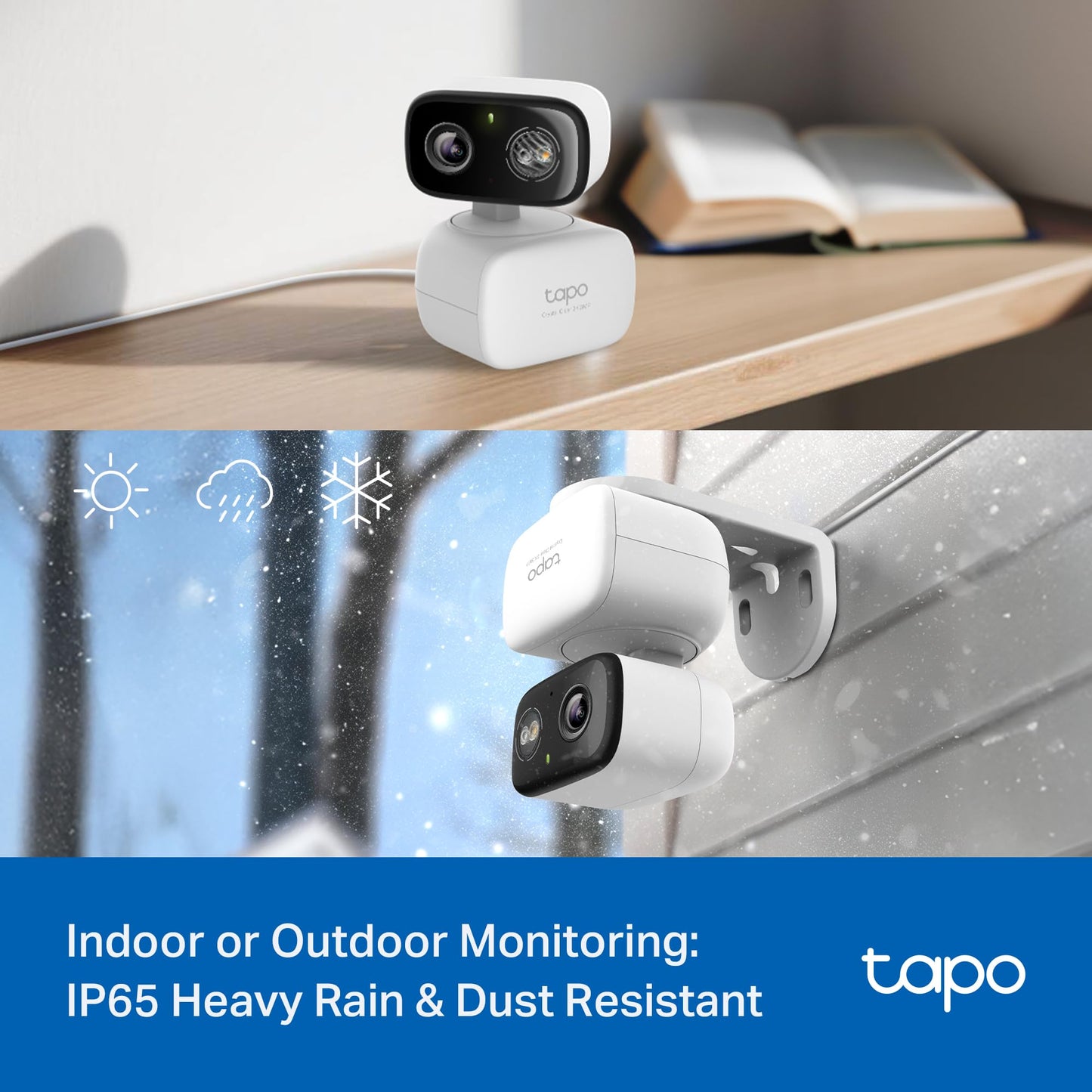 Tapo 2K Indoor/Outdoor Pan/Tilt Wired Security Camera - Baby Monitoring, Person & Baby Cry Detection, 360° Motion Tracking, Night Vision