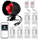 WiFi Alarm System for Home Security, 120dB Wireless Alarm Security System with Free Notification APP Control and Motion Sensor Siren, Remote Control