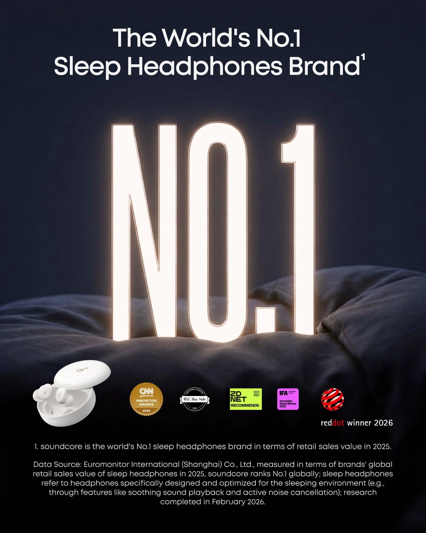 Soundcore Sleep A30 Special by Anker, Noise Reduction Sleep Earbuds