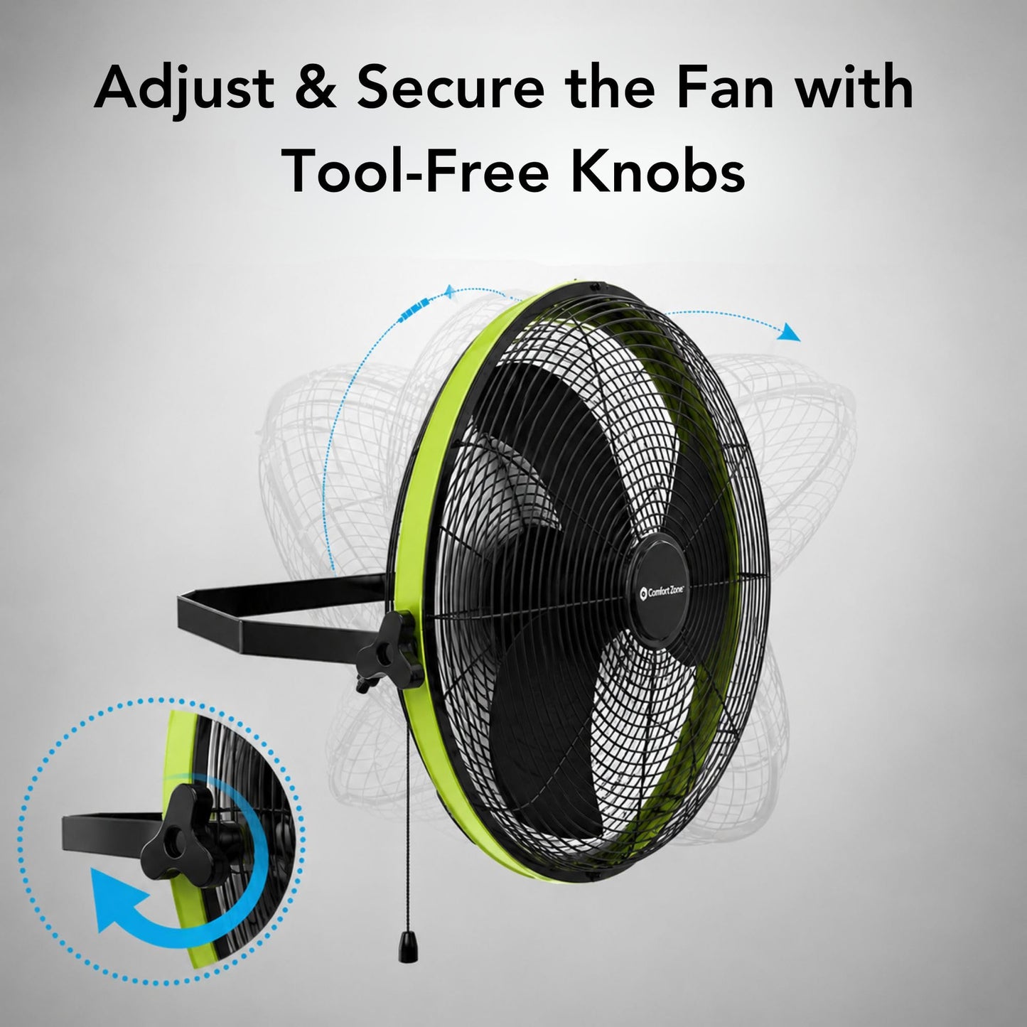 Comfort Zone 18" High-Velocity Industrial Wall Mount Fan