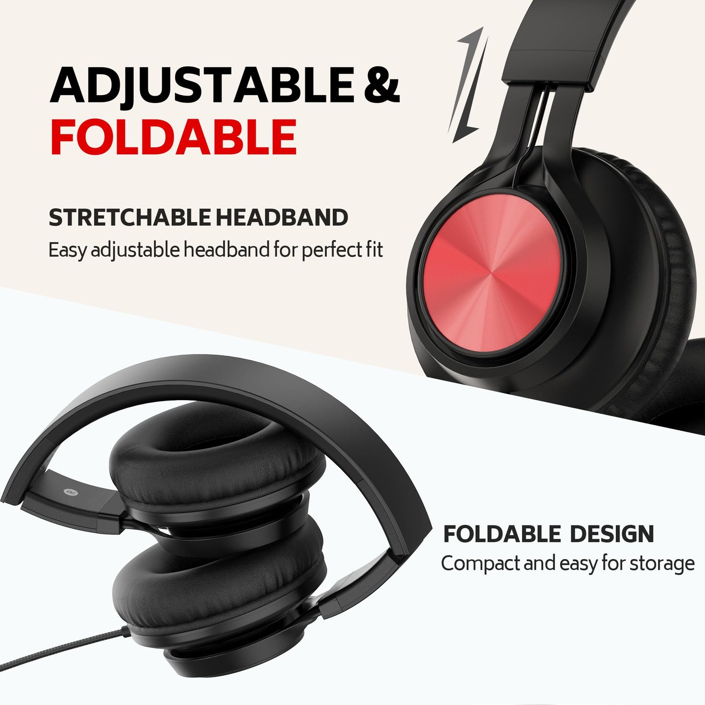 AILIHEN Kids Headphones with Microphone, School Headphones for K-12 Student