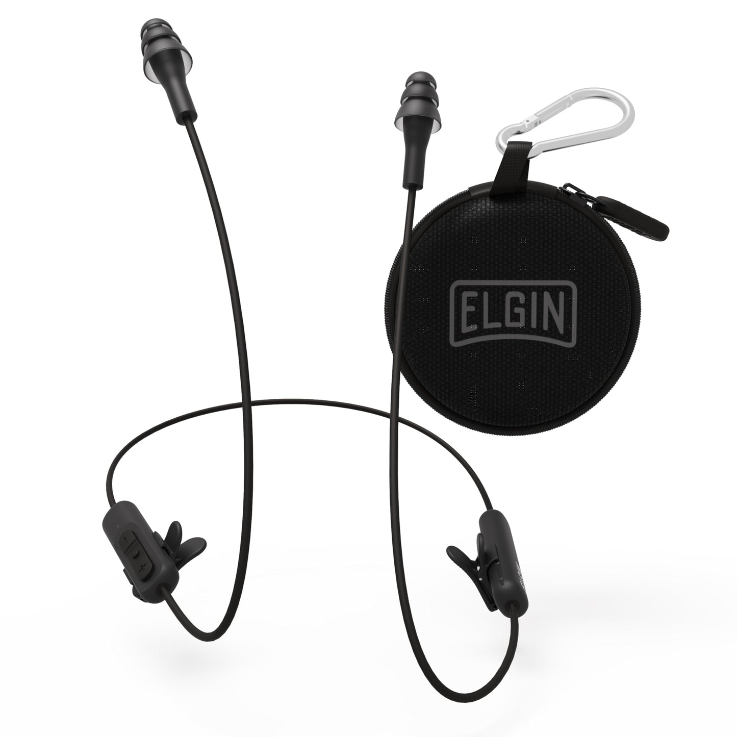 Elgin Ruckus Wireless Bluetooth Earplug Headphones, 25 dB Noise Reduction Ear Plug Earbuds, Noise Cancelling Mic, 12 Hour Battery, IP65 sweatproof