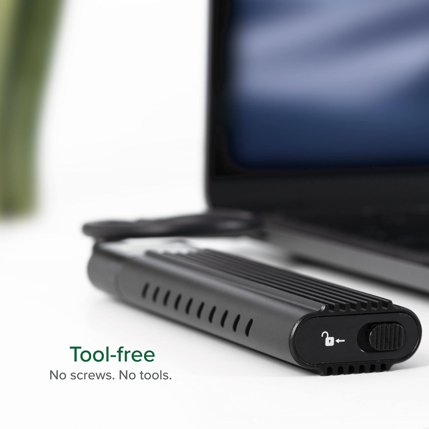 Plugable M.2 NVMe SSD Enclosure; Tool-Free & Driverless, USB 3 Type-C, Including Thunderbolt and USB4, at 10Gbps. for M.2 NVMe SSDs 2230 to 2280 PCIe