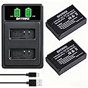 Batmax 2Pcs LP-E12 Battery + USB LCD Dual Charger with Type C Port for Canon EOS-M, EOS M2, EOS M10, EOS M100, EOS M200, SX70 HS, Rebel SL1, EOS M50
