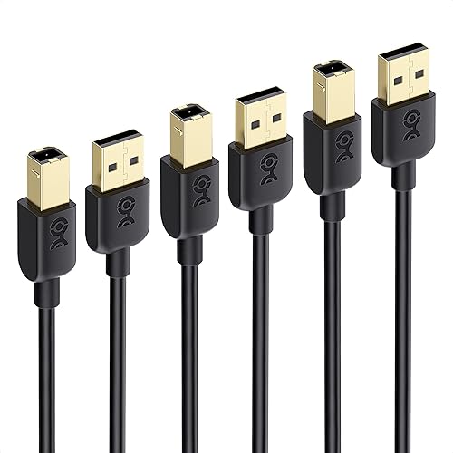 Cable Matters 3-Pack USB Printer Cable - 6ft, USB A to B Cable, Compatible with Printer, External Hard Drive, Audio Interface, Scanner, MIDI