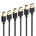 Cable Matters 3-Pack USB Printer Cable - 6ft, USB A to B Cable, Compatible with Printer, External Hard Drive, Audio Interface, Scanner, MIDI