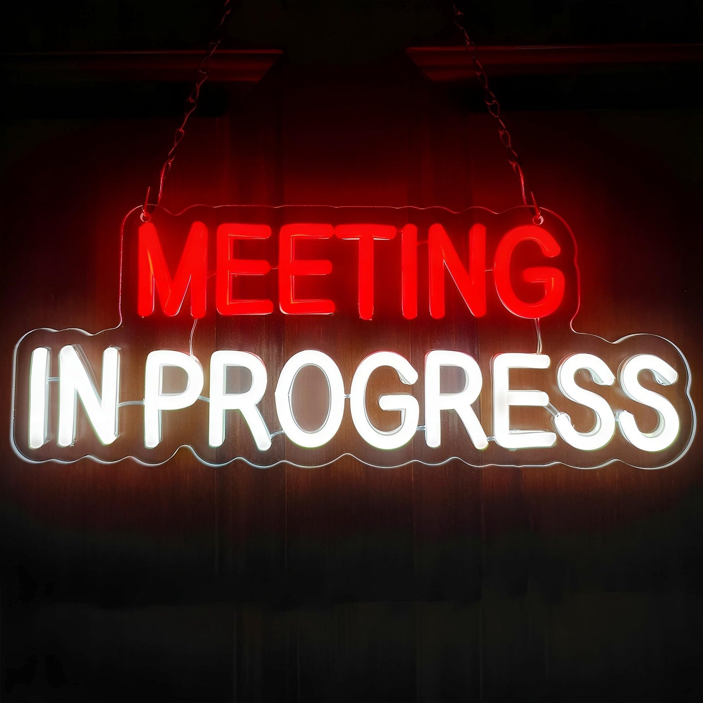 Meeting in Progress Neon Sign,Do Not Disturb In Session Office Neon Light Sign for Game Room Hotel Office Business Meeting Decor