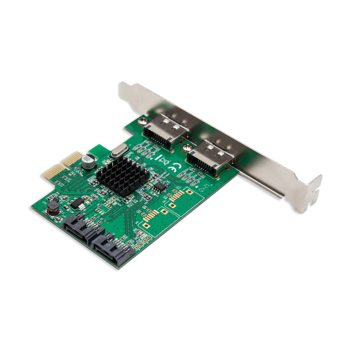 IO Crest SI-PEX40058 2 Port SATA III 2 Port eSATA III PCIe 2.0 x2 HyperDuo Controller Card Green