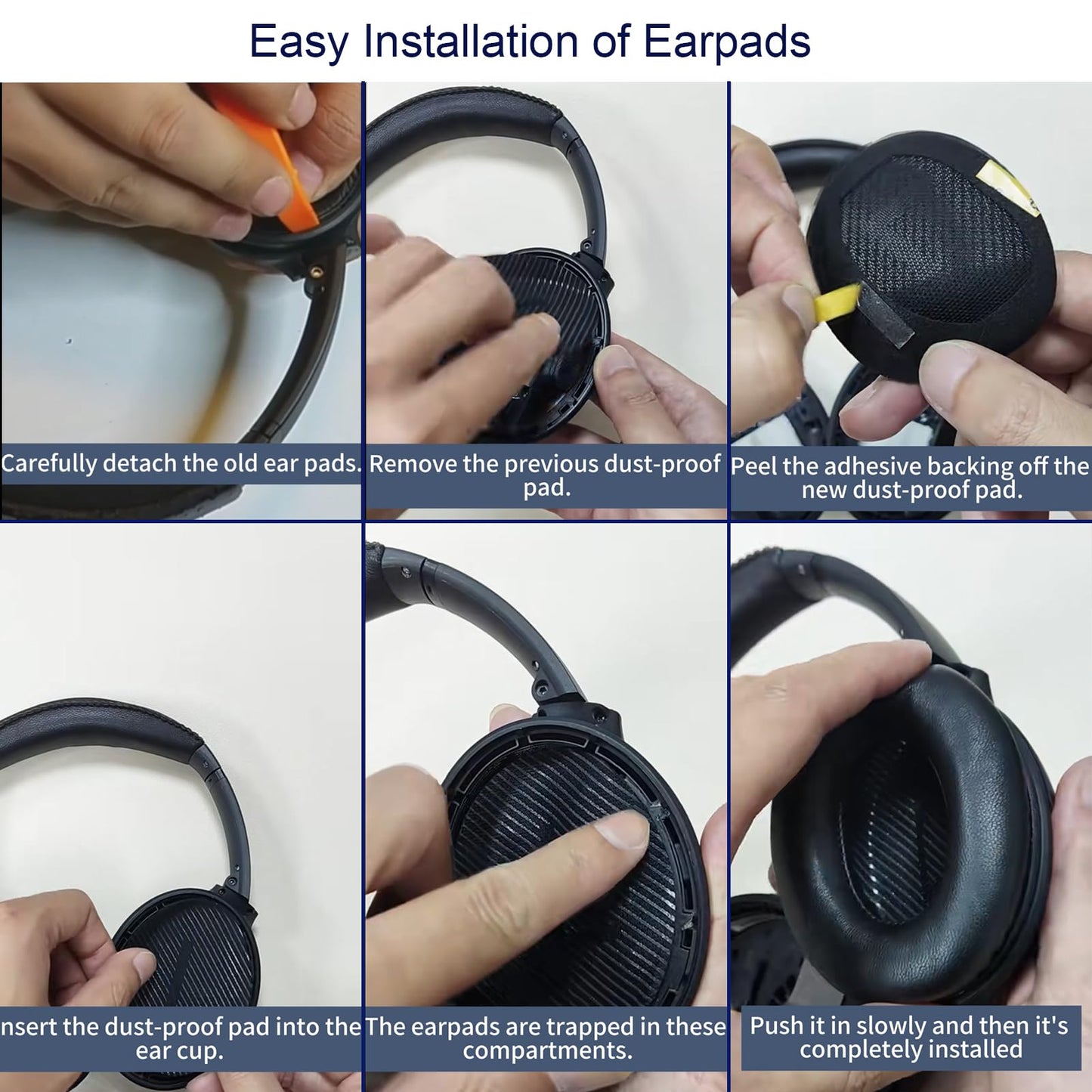 QC35 Ear Pads - Replacement Earpads for Bose QuietComfort 35 II and QC35 Headphones & More(Black)