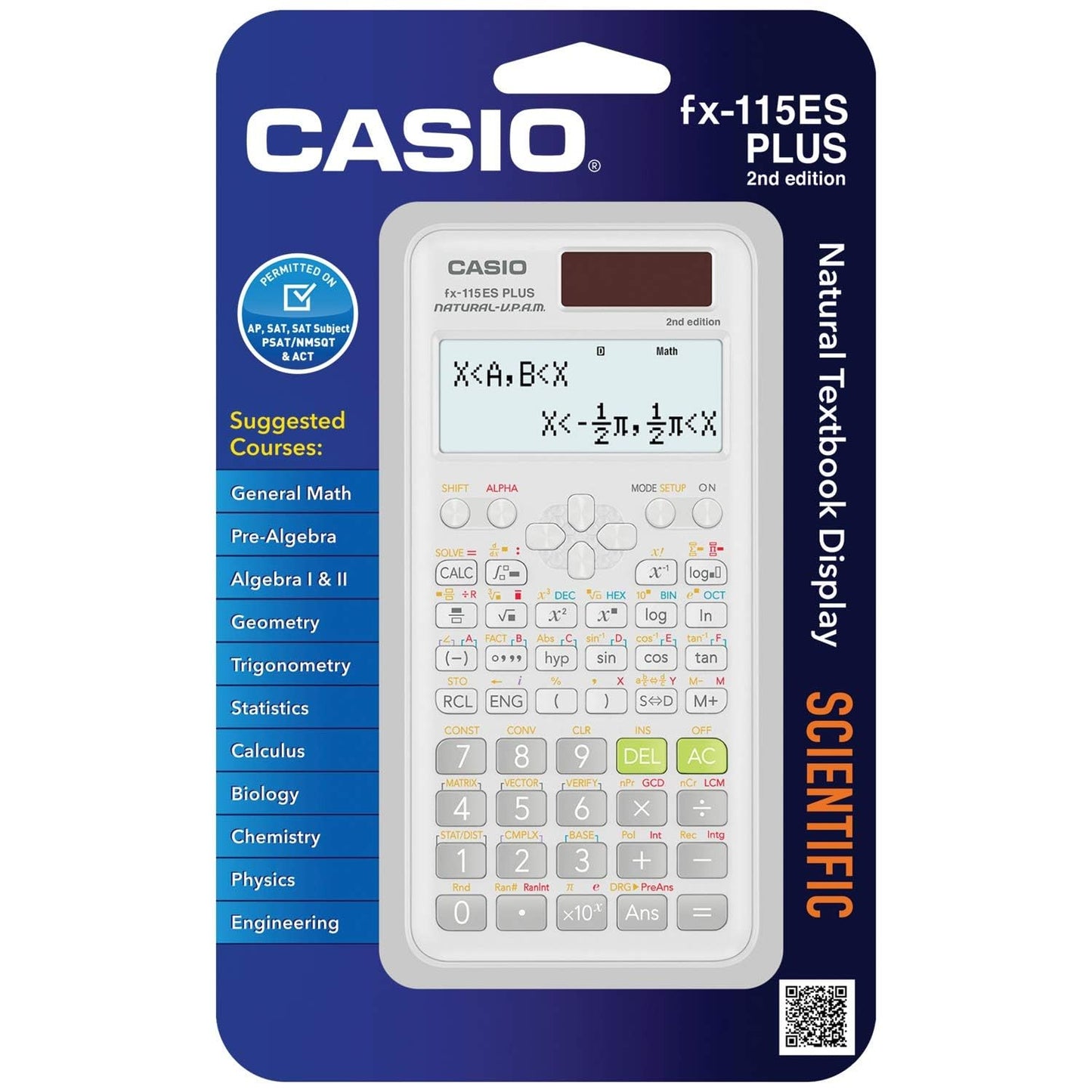 Casio fx-115ES Plus 2nd Edition - Advanced Scientific Calculator | 280+ Functions, Natural Textbook Display? | Ideal for Math, Science, Engineering