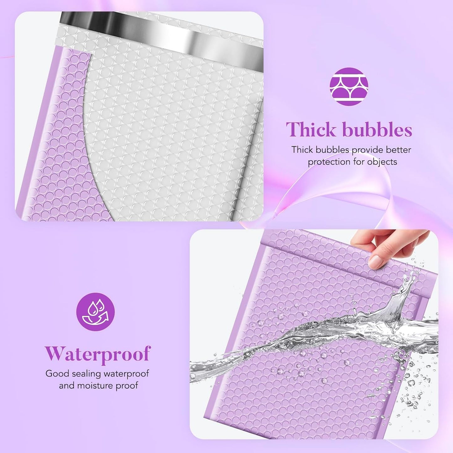 Fuxury Bubble Mailer 6x10" 25 Pack Black Bubble Mailers, Self-Seal Adhesive Padded Envelopes, Water Resistant Mailers, Shipping Envelopes