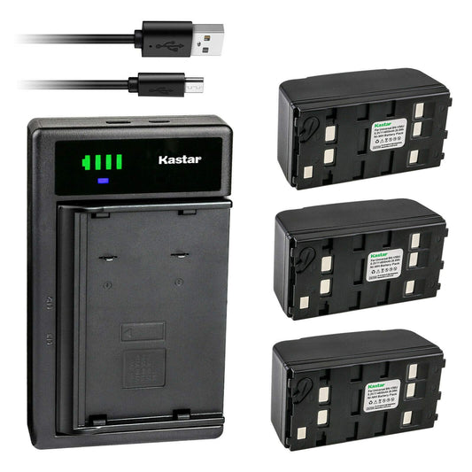 Kastar 3-Pack Battery and Smart USB Charger Replacement for Energizer CCM2460 CCM-4060M CCM5260M CM2560-C ER-C5160 ERC5160, Lenmar NMP41, Polaroid