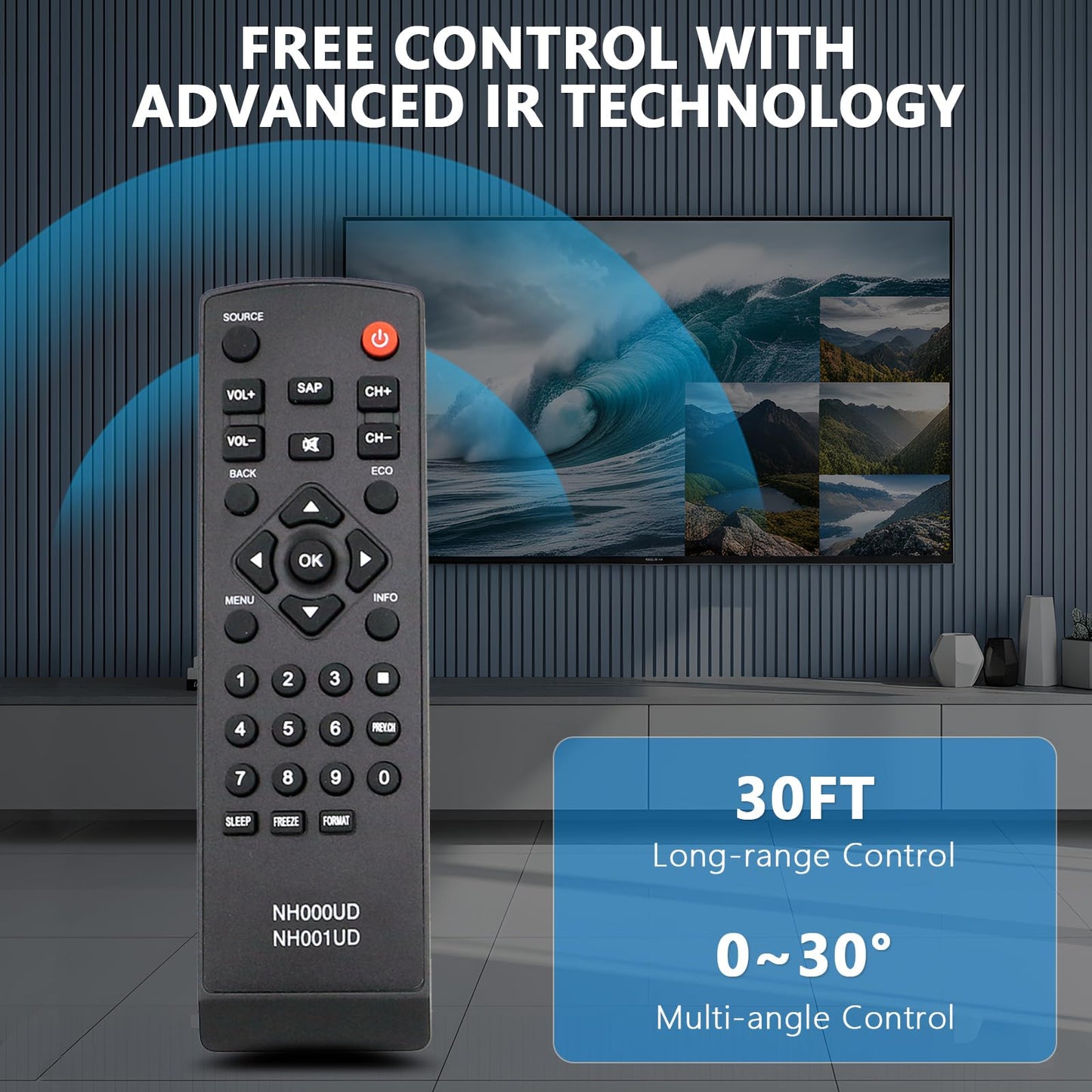 New NH000UD NH001UD Remote Control Replacement fit for Sylvania Emerson TV LC260EM2 LC320EM2 RLC320EM1 LC220EM1 RLC220EM1 LC401EM3F LC320EM3F