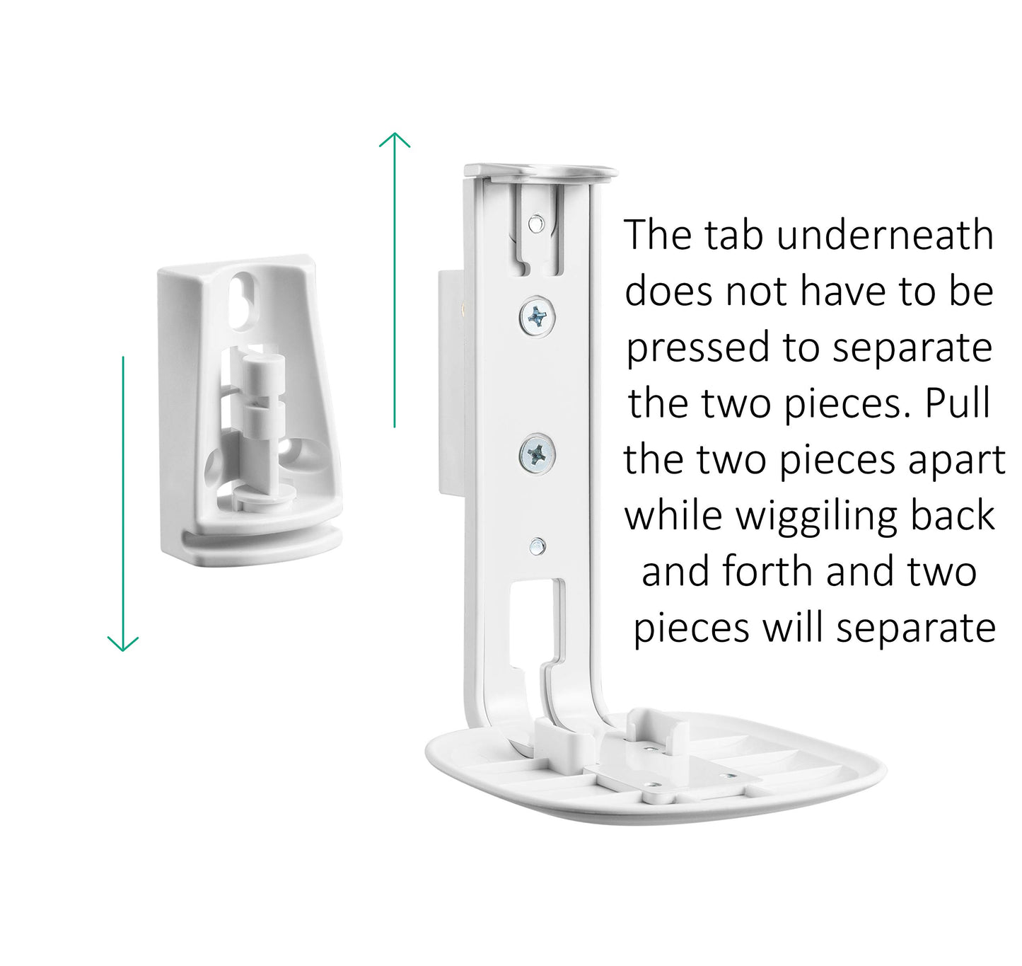 ynVISION.DESIGN Adjustable Wall Mount Bracket Compatible with Sonos One, One SL, and Play:1 Speaker | 2 Pack | (White)