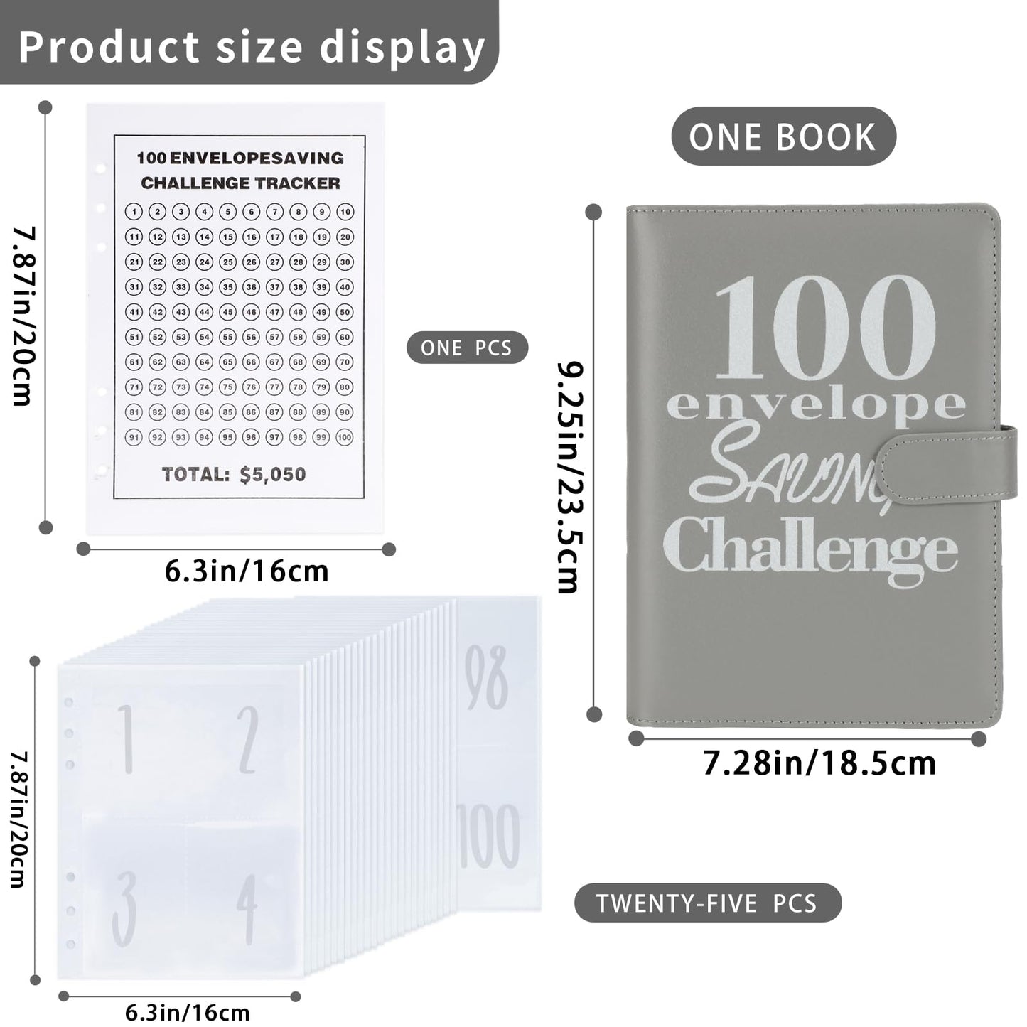 NICOOTH Money Saving Binder 100 Envelope Savings Challenge Book Save $5050