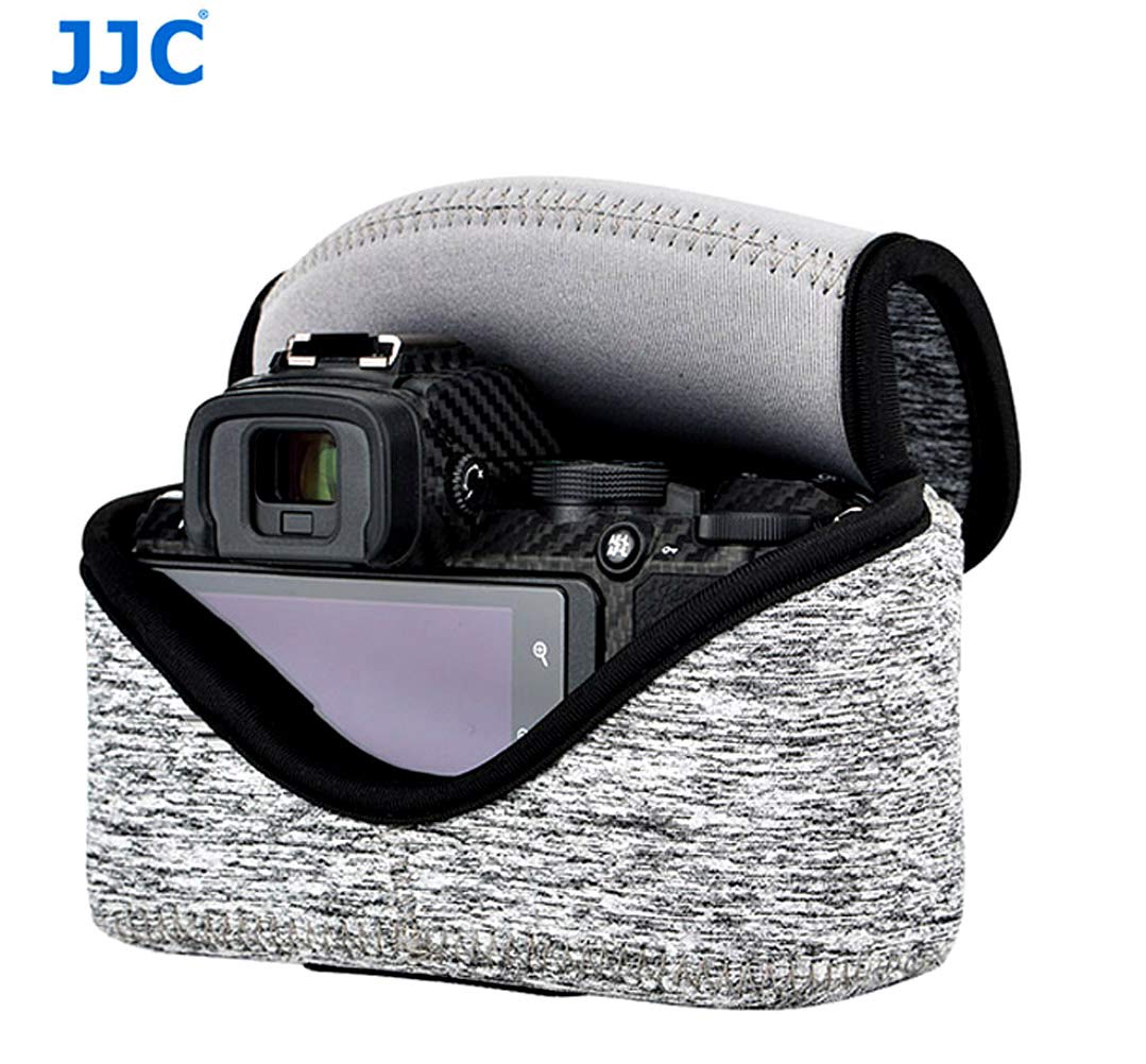 JJC Dark Gray Neoprene Mirrorless Camera Pouch Case Bag, Ultra Lightweight Elastic Comfortable, Z50 Case, Z FC Pouch, Water Resistant, 143x120x110mm