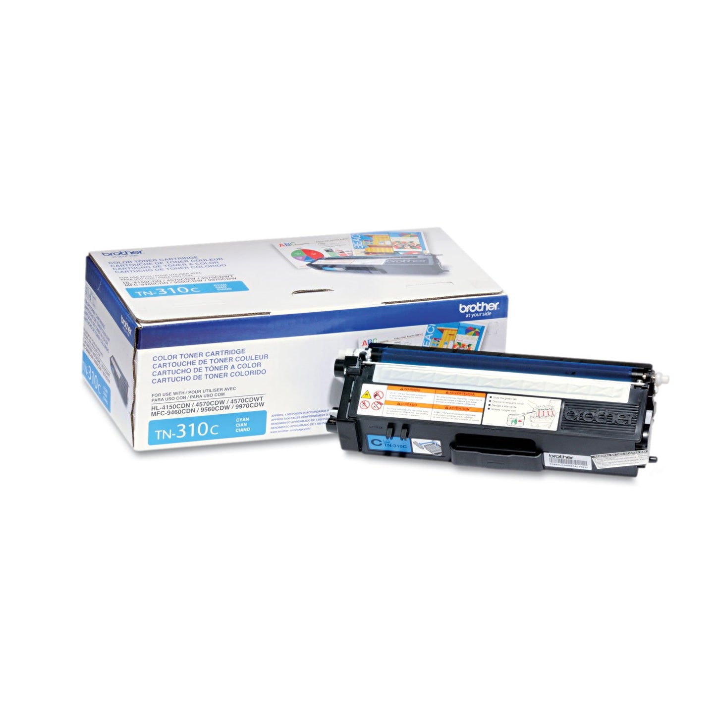 Brother Genuine Standard Yield Toner Cartridge, TN310C, Replacement Cyan Toner, Page Yield Up to 1,500 Pages, TN310