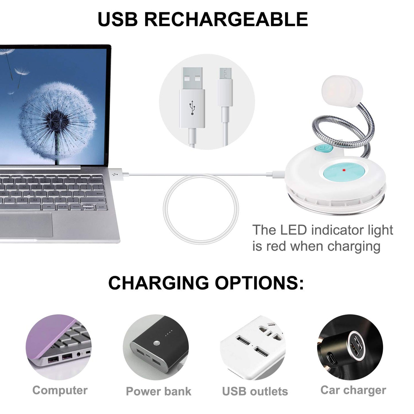 LUXSWAY Rechargeable Reading Book Light for Kids,LED Reading Lights for Books in Bed,Amber Book Lights with Magnetic, Flexible Gooseneck,Cute Bookmark