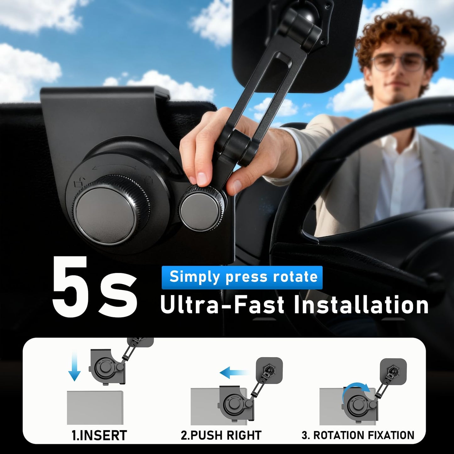 All-Metal Phone Holder for Tesla Model 3/Y and Cybertruck, Car Dash Phone Holder, Accessories Magsafe Car Mount Magnetic Phone Mount Strongest Magnet