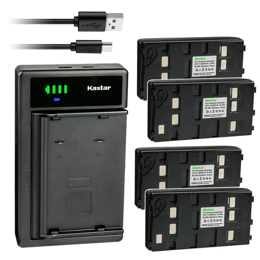 Kastar 4-Pack Battery and Smart USB Charger Compatible with Panasonic PV-D705 PV-IQ203 PV-IQ205 PV-IQ244D PV-IQ303 PV-IQ305 PV-IQ306 PV-IQ325 PV-IQ403