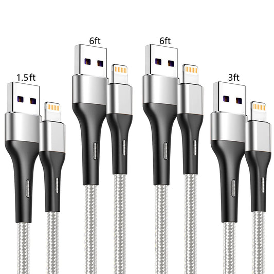 iPhone Charger Cord 4Pack 1.5/3/6/6FT, [Apple MFi Certified] Lightning Cable iPhone Charger Cable Fast Charging Cable for iPhone 13 12 Pro Max Mini…